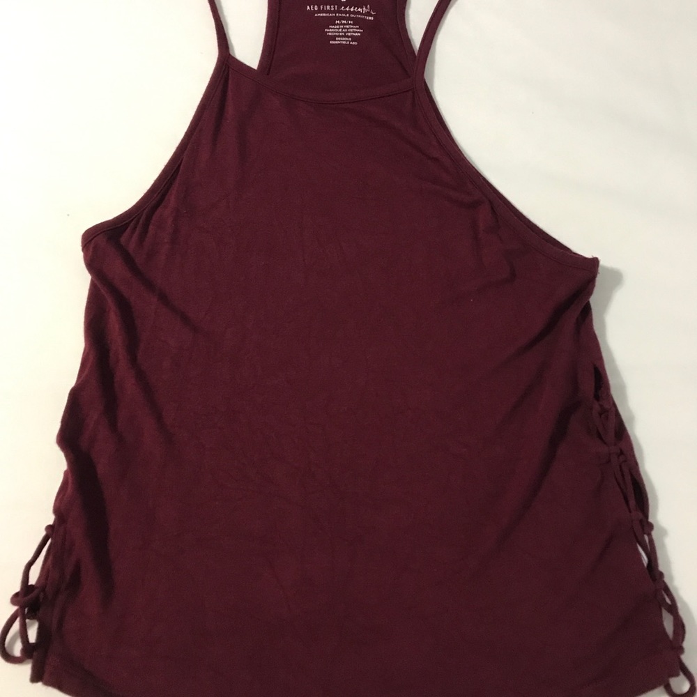 American Eagle Maroon Top w/ Side Detail